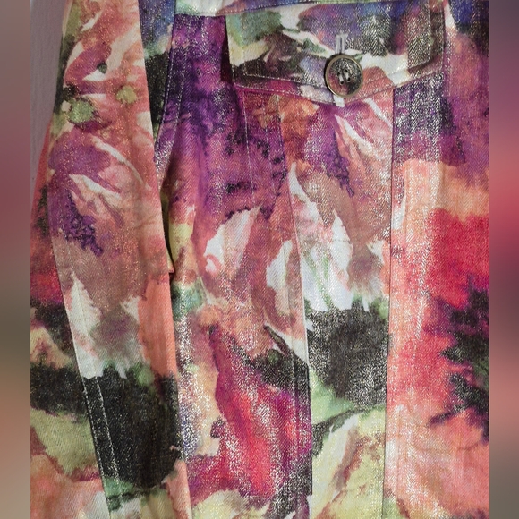 Chico's Floral Watercolor Atalia Shimmer Jacket Size 2 (Chico's 2)/L NWOT *Mint - Picture 11 of 12